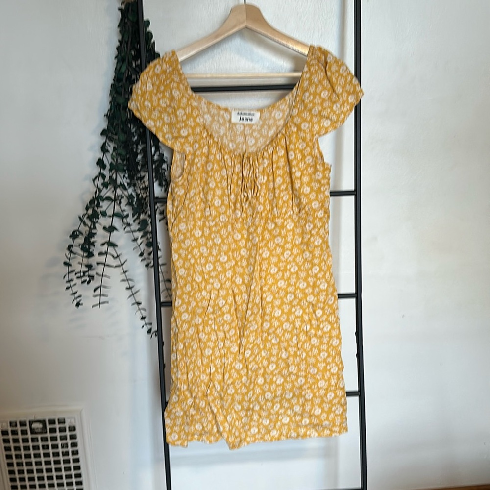 Reformation Yellow Floral Short Dress XL